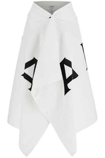 Logo cotton midi skirt