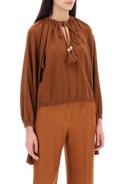'top quirite in linen knit