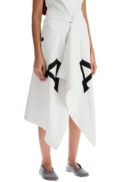 Logo cotton midi skirt