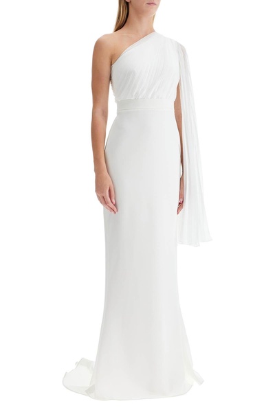 one-shoulder chiffon and c