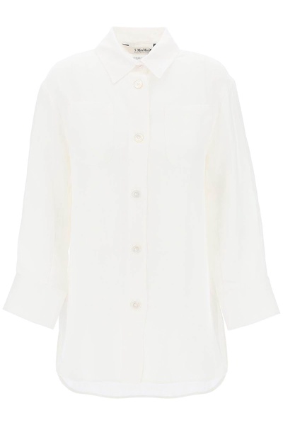 daria linen shirt with three-quarter sleeves