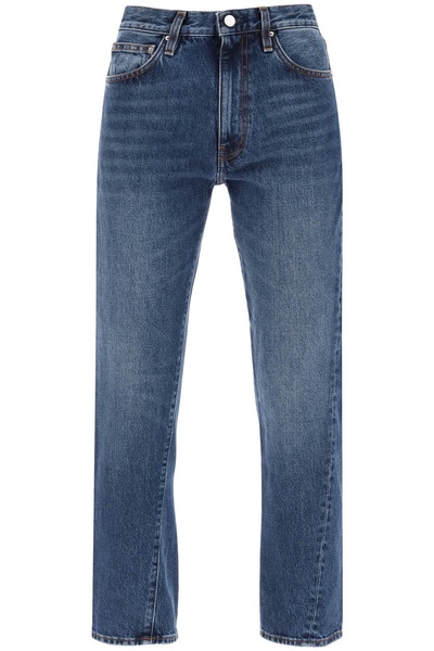 twisted seam straight jeans