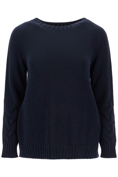 cotton cable knit sweater in 10 words