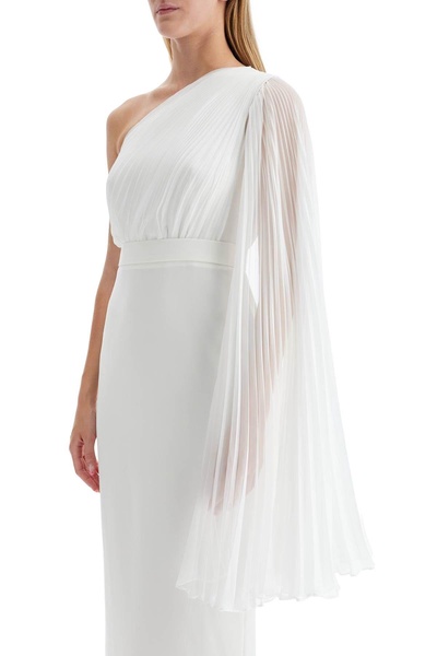 one-shoulder chiffon and c