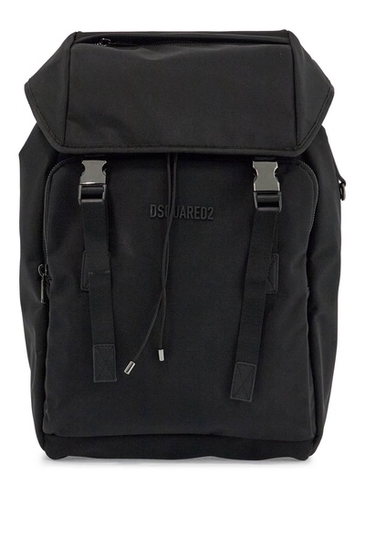 black nylon laptop backpack