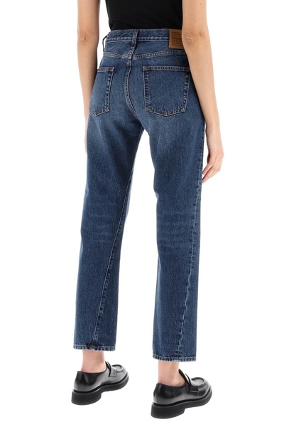 twisted seam straight jeans