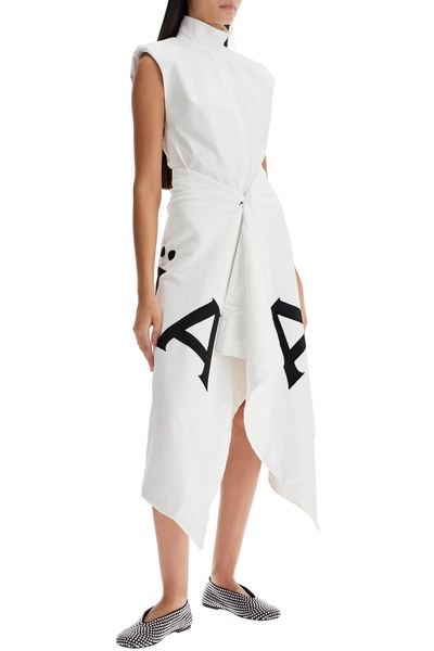 Logo cotton midi skirt