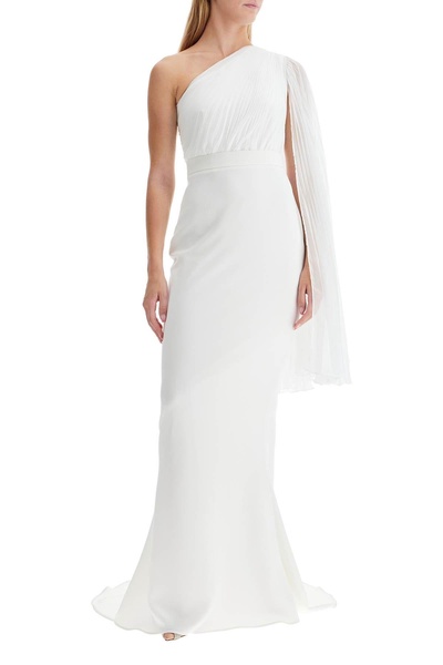 one-shoulder chiffon and c