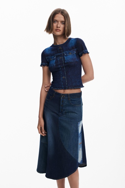 Women's Patchwork denim skirt