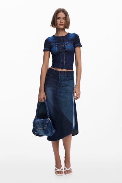 Women's Patchwork denim skirt