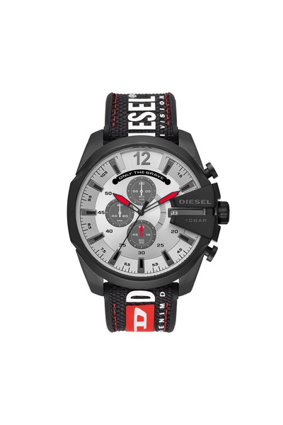 Men's Chronograph Mega Chief Black Silicone Strap Watch 51mm 