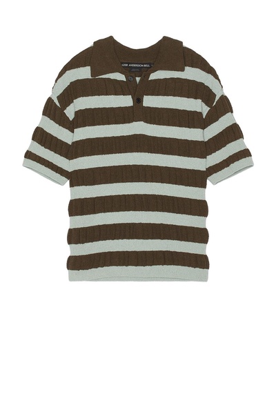 Bubble Stripe Polo Sweater