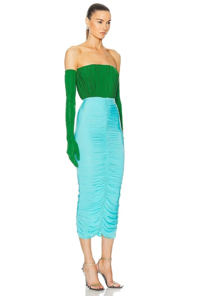 Strapless Ruched Glove Dress
