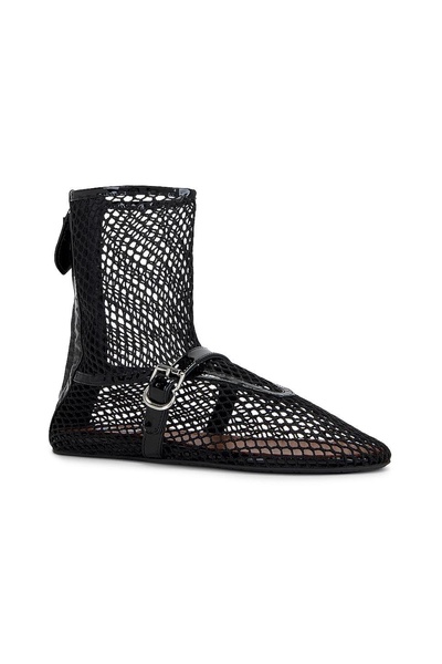 High Ballerinas Mesh Leather Flats
