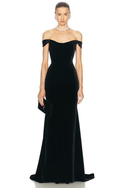 Off The Shoulder Velvet Gown