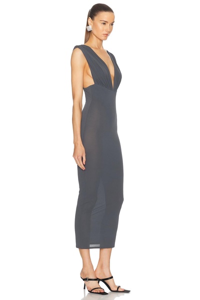 Ruched V Neck Dress