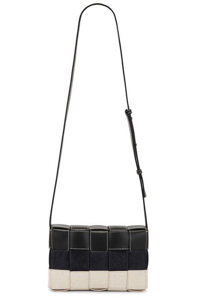 Cassette Intreccio Stitch Canvas And Suede Bag