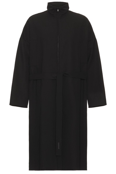 High Twist Wool High Neck Trench