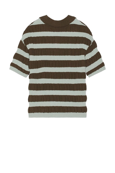 Bubble Stripe Polo Sweater