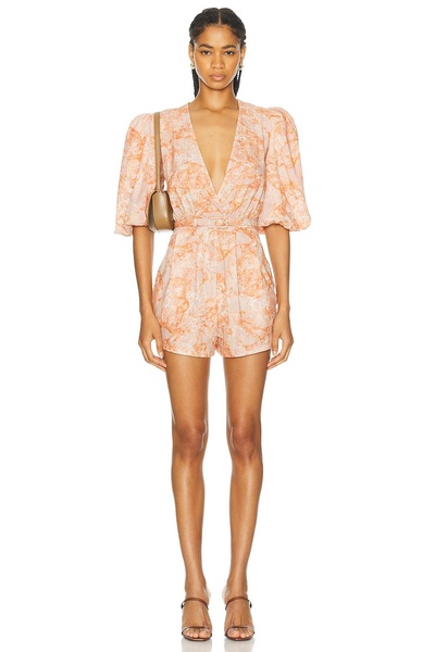 Bulles De Mer Puff Sleeved Playsuit