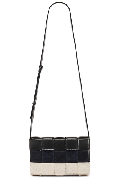 Cassette Intreccio Stitch Canvas And Suede Bag