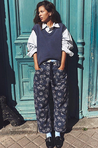 We The Free Moxie Printed Low-Slung Barrel Jeans