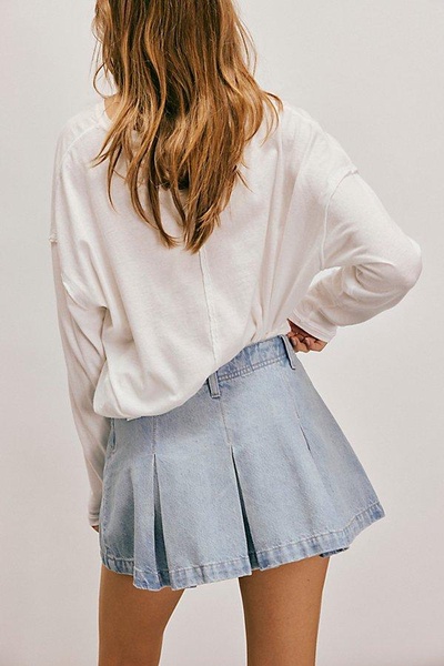 We The Free Madison Ave Denim Mini Skirt