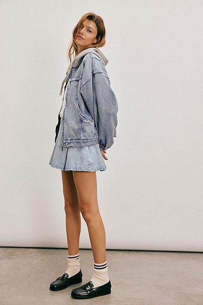 We The Free Madison Ave Denim Mini Skirt
