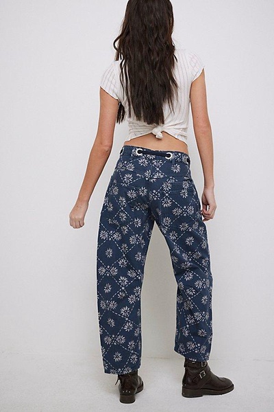 We The Free Moxie Printed Low-Slung Barrel Jeans