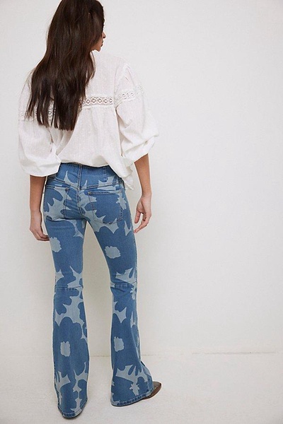 We The Free Penny Pull-On Printed Flare Jeans