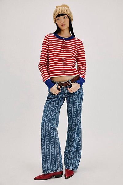 We The Free Tennessee Low-Rise Printed Boyfriend Jeans