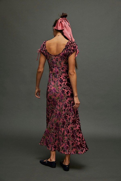 Fawna Floral Burnout Midi Dress