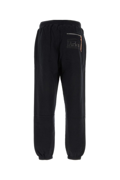 Black cotton joggers