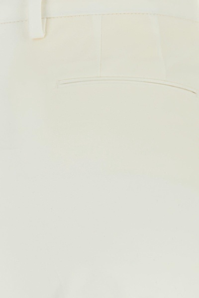White stretch cotton cigarette pant