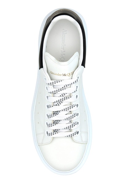 Alexander Mcqueen Men White Leather Sneakers With Black Leather Heel
