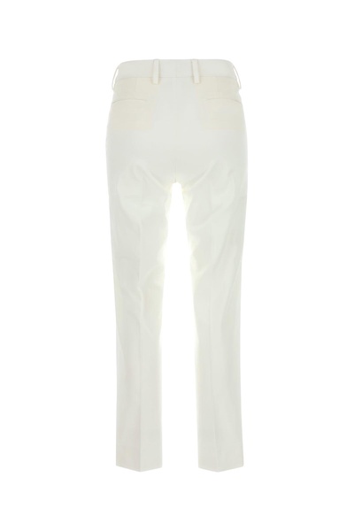 White stretch cotton cigarette pant