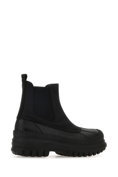 Ganni Women Black Fabric And Rubber Chelsea Ankle Boots