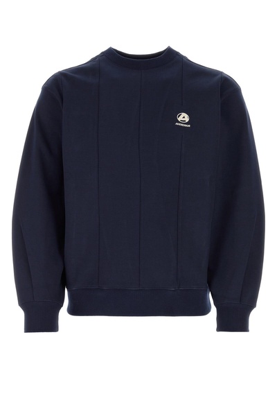 Navy blue cotton blend sweatshirt