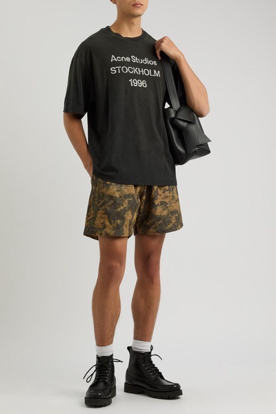Logo faded cotton-blend T-shirt