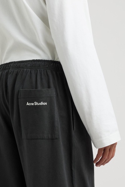 Wide-leg cotton trousers