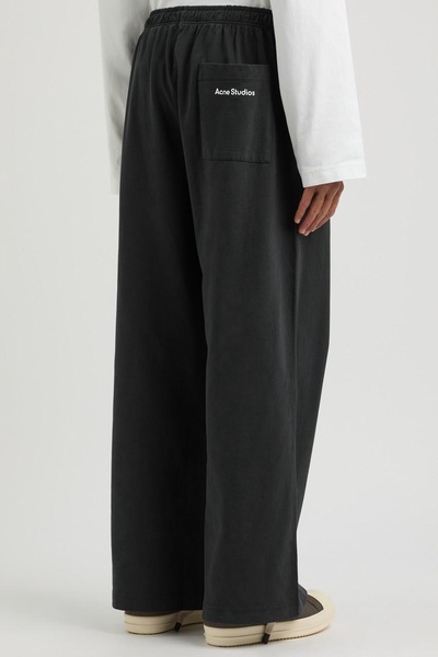 Wide-leg cotton trousers