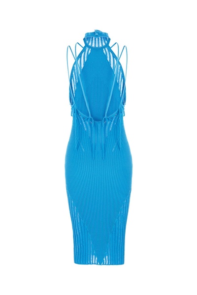 Turquoise Stretch Viscose Blend Mini Dress