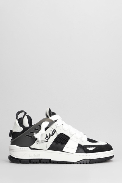 Area Patchwork Sneakers In Black Leather And Fabric