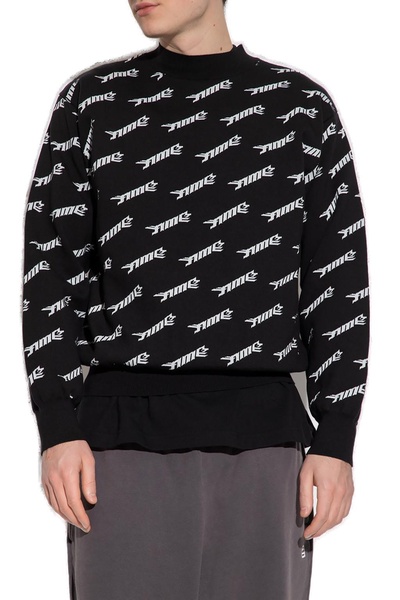 Embroidered Stretch Wool Blend Sweater
