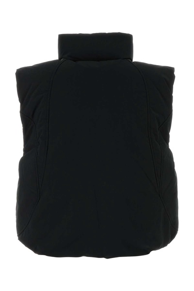 Black polyester blend down jacket