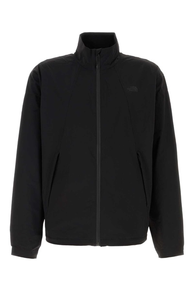 Black Stretch Nylon Windbreaker