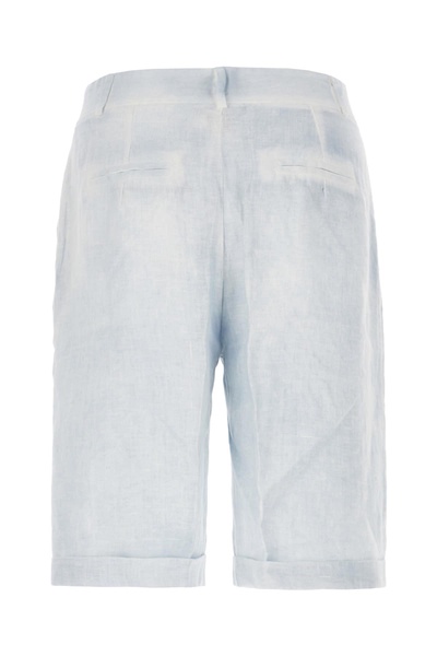 Pastel Light Blue Hemp Bermuda Shorts