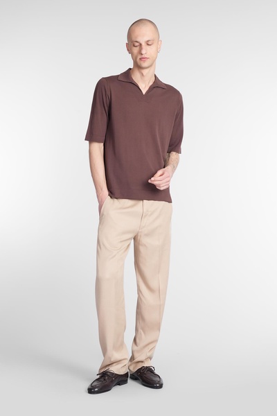 Polo In Brown Cotton