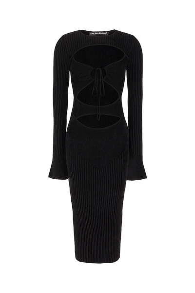 Black Viscose Blend Mini Dress