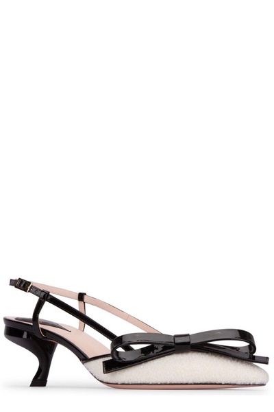 Virgule Bow Slingback Pumps